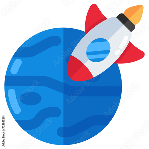 Conceptual flat design icon of rocket 