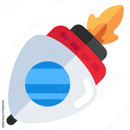 Conceptual flat design icon of rocket 