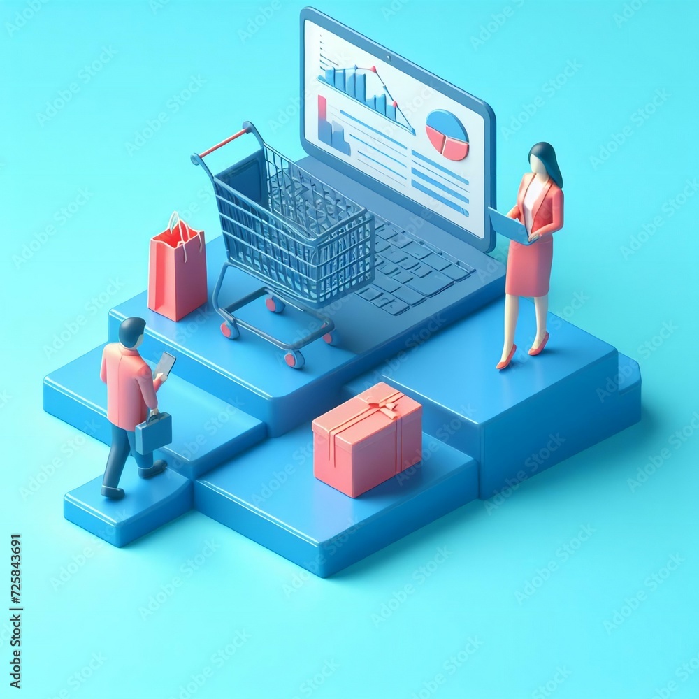 3d model shopping chart set 3d model shopping chart set