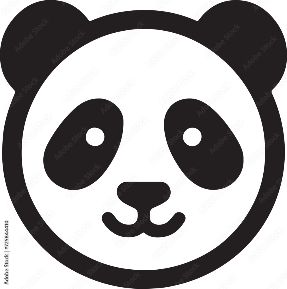 Fototapeta premium Panda silhouette, vector artwork of cute panda