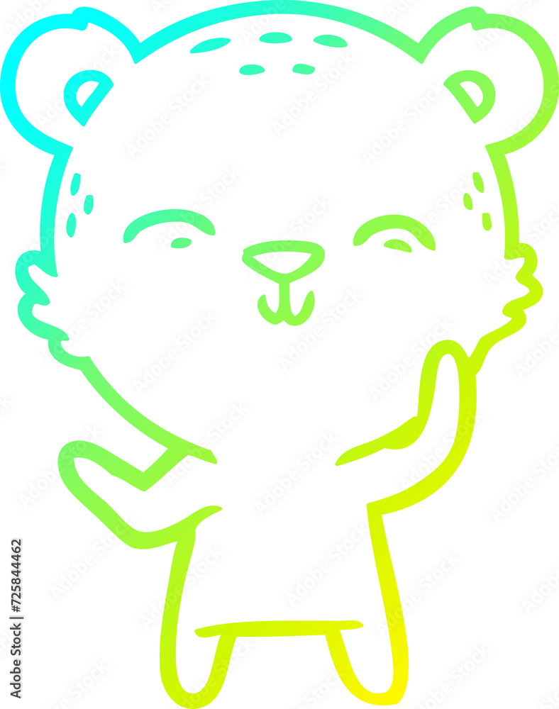 cold gradient line drawing happy cartoon bear cold gradient line drawing happy cartoon bear