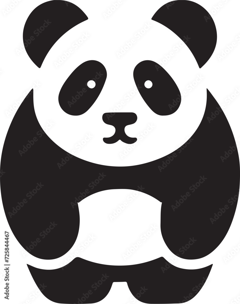 Fototapeta premium Panda silhouette, vector artwork of cute panda