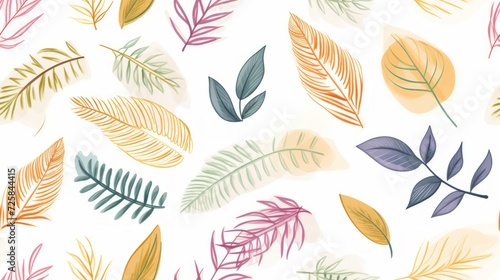 Teal green leaves vector tropical exotic foliage seamless pattern. Generative Ai