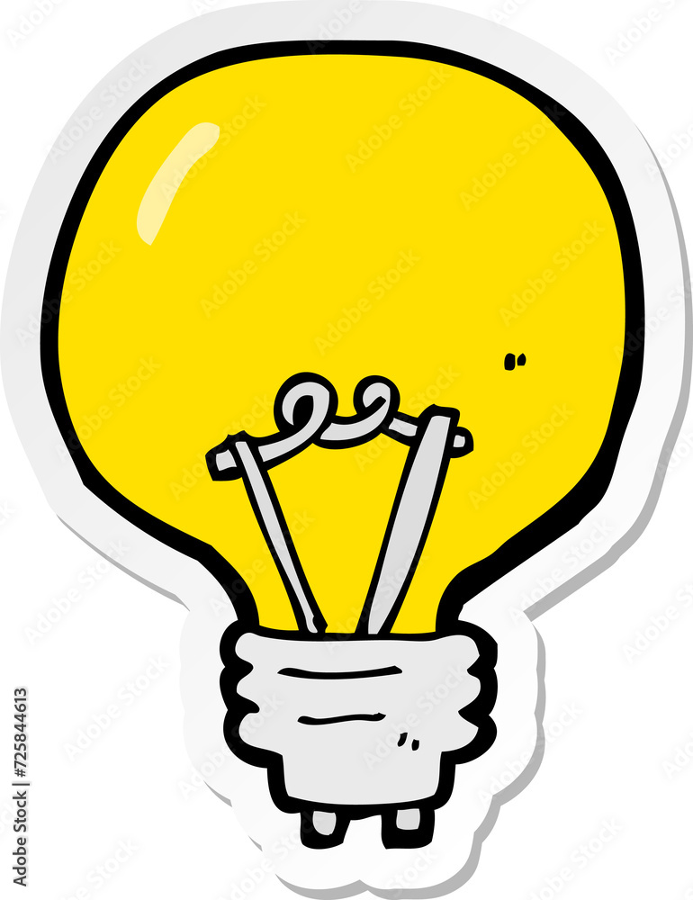 sticker of a cartoon light bulb sticker of a cartoon light bulb