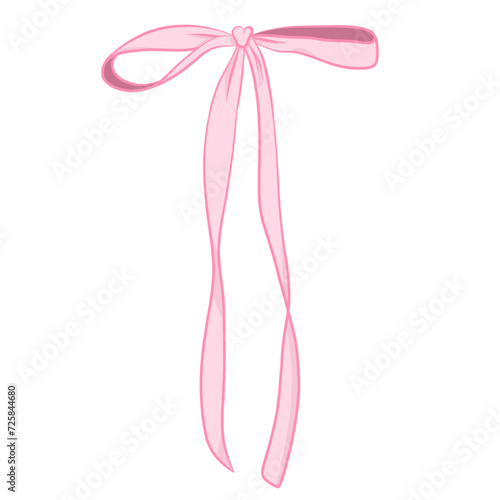 Coquette aesthetic Ribbon pink illustration 
