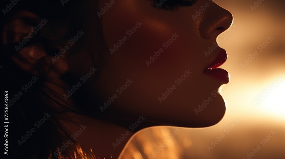 Close up of a woman's face with her eyes closed. Suitable for meditation and relaxation themes