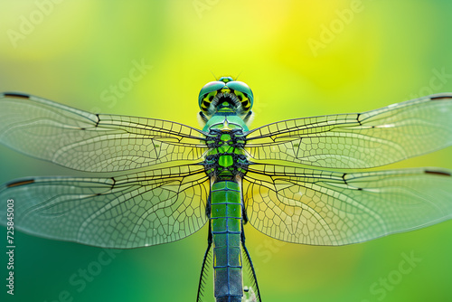 Close up macro photography of a dragonfly. Very detailed macro photography © nutalina