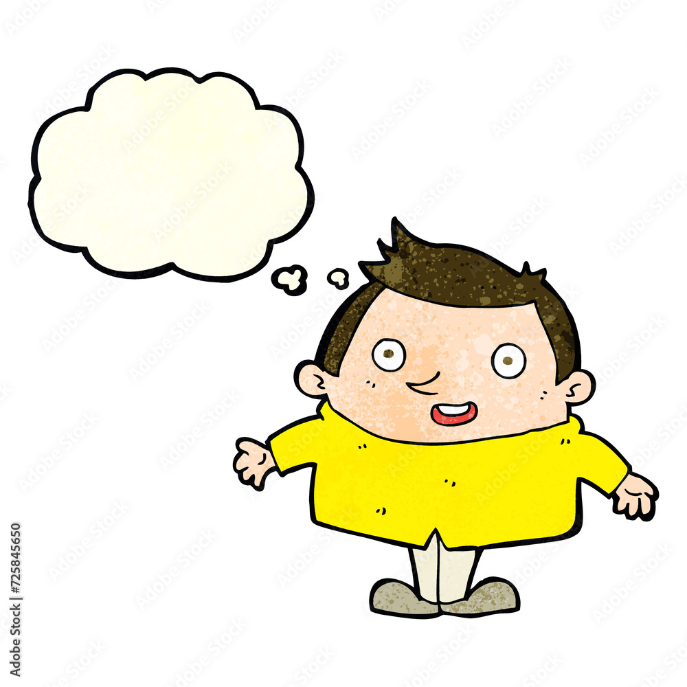 cartoon happy man with thought bubble cartoon happy man with thought bubble