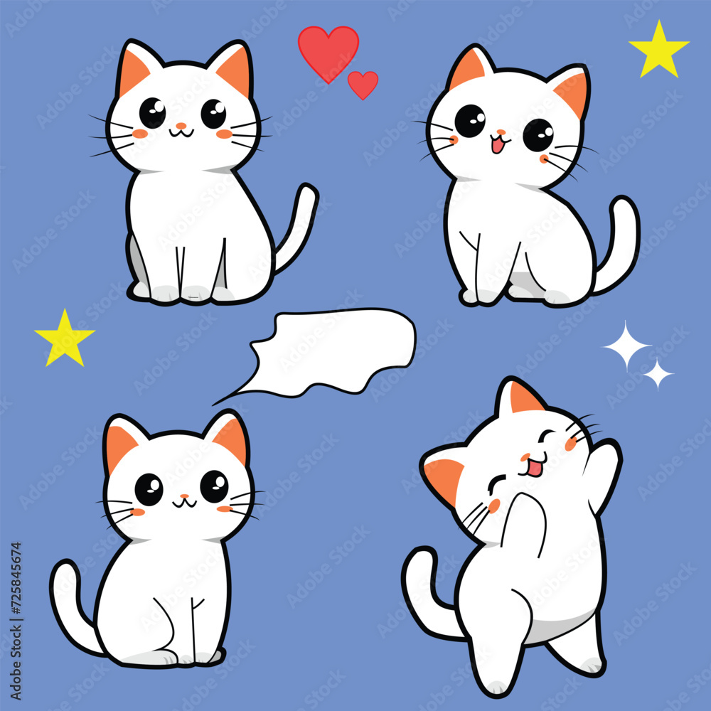 set of funny cartoon cats set of funny cartoon cats