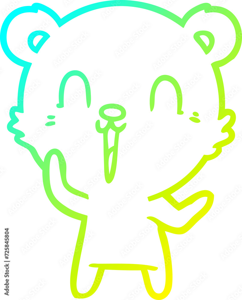 cold gradient line drawing happy cartoon bear cold gradient line drawing happy cartoon bear