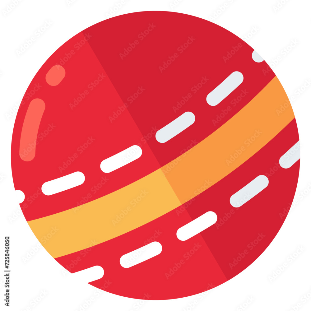 Editable design icon of cricket ball 
