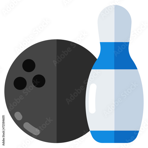 Skittle with ball showcasing concept of bowling game