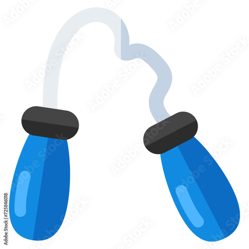 A flat design icon of skipping rope 