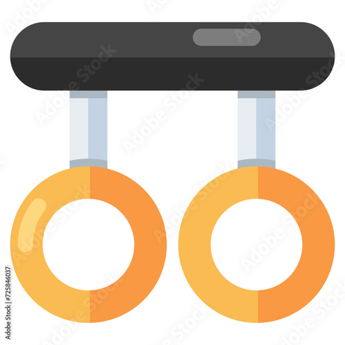 Vector design of gymnastic rings, flat icon photo