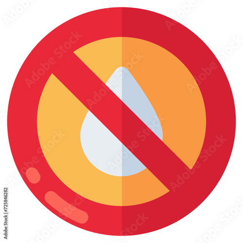 An icon design of no water 