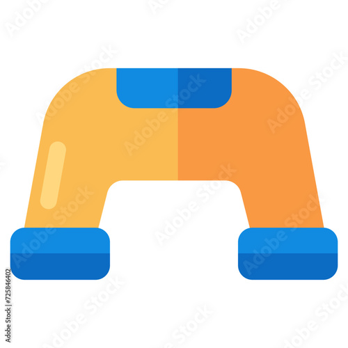 Conceptual flat design icon of fitness step