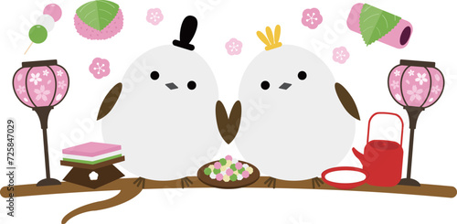 雛祭りを楽しむシマエナガのアイコン