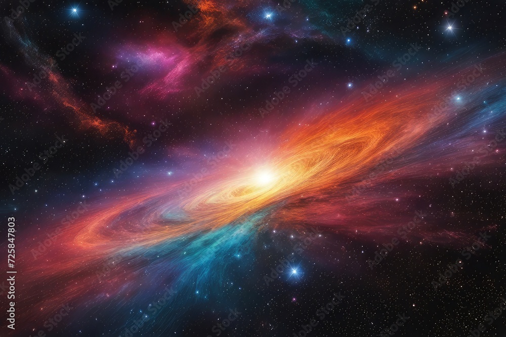 Colorful and mesmerizing universe scene