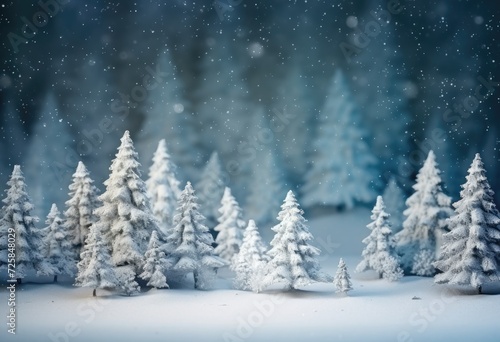 winter snow landscape with snowflakes © Alexei