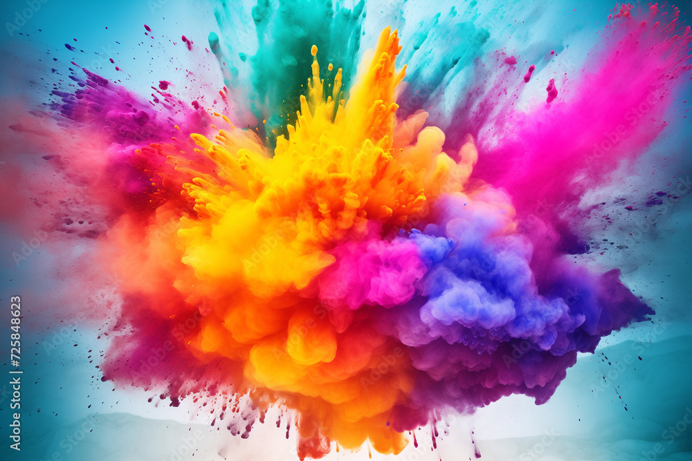 Holi festival of colors colorful paint splash explosion 