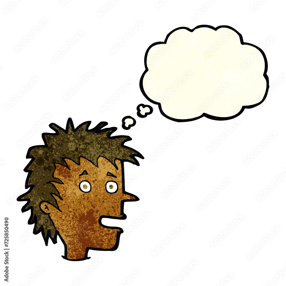 cartoon excited boy with thought bubble cartoon excited boy with thought bubble
