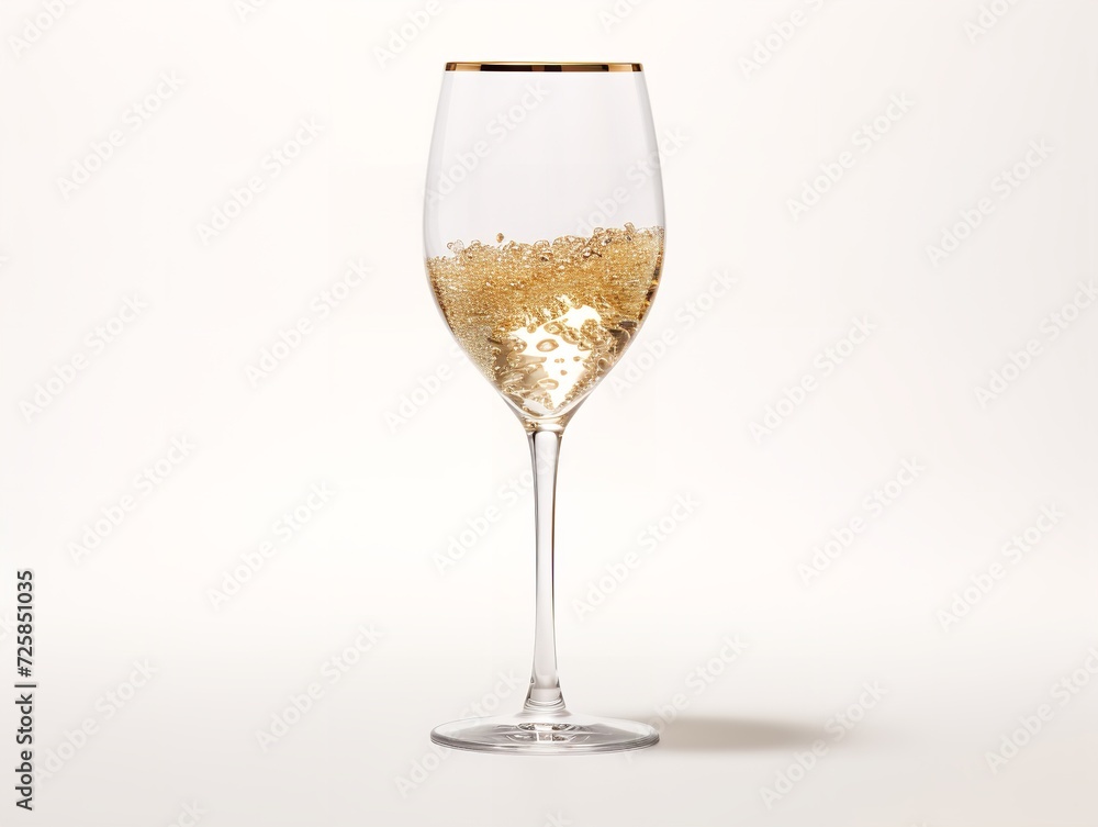 Crystal Wine Glass Elegance and Celebration Isolated on White Background AI Generated