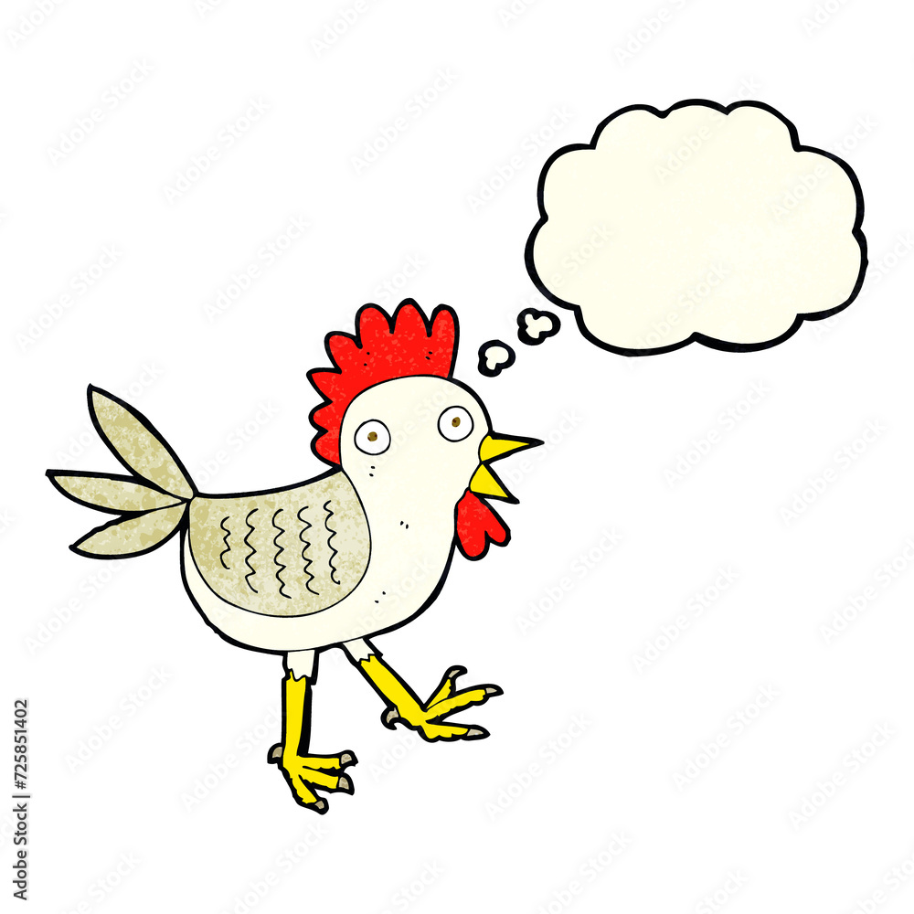 funny cartoon chicken with thought bubble funny cartoon chicken with thought bubble