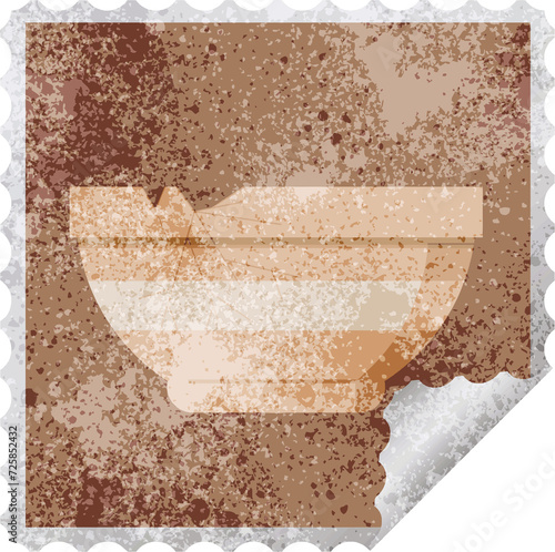 Fototapeta Naklejka Na Ścianę i Meble -  cracked bowl graphic vector illustration square sticker stamp