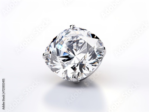 Obraz na płótnie Glistening Diamond Precious Gem Isolated on White Background AI Generated w salonie