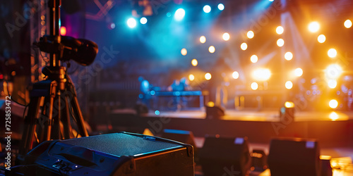 A stage at rehearsal live production Blurred