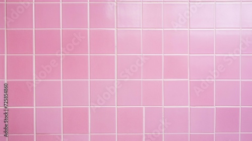 Pink ceramic tile wall background and texture for interior or exterior design.