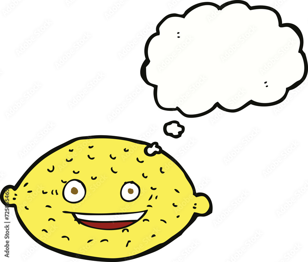 cartoon lemon with thought bubble cartoon lemon with thought bubble