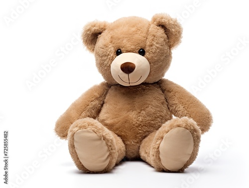 Plush Teddy Bear Soft Toy Isolated on White Background AI Generated