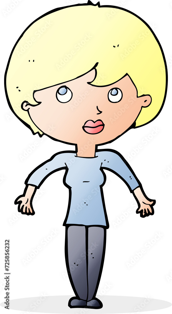 cartoon woman shrugging shoulders cartoon woman shrugging shoulders