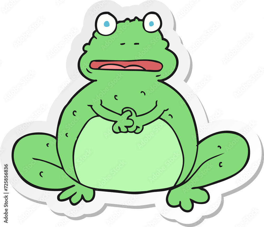 sticker of a cartoon frog sticker of a cartoon frog