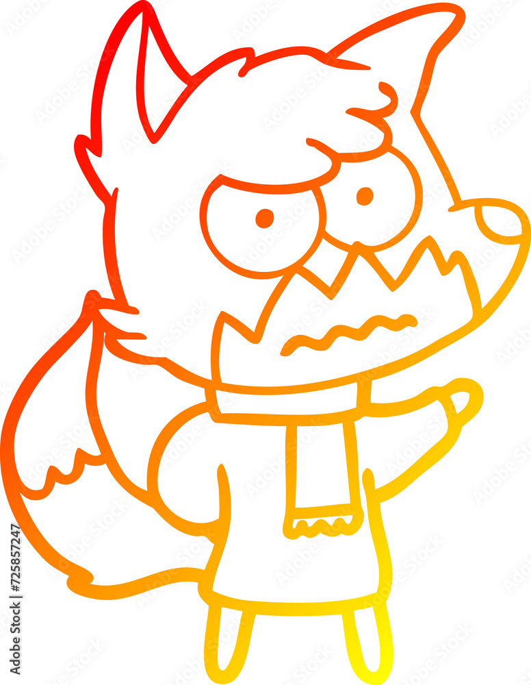 warm gradient line drawing cartoon annoyed fox warm gradient line drawing cartoon annoyed fox