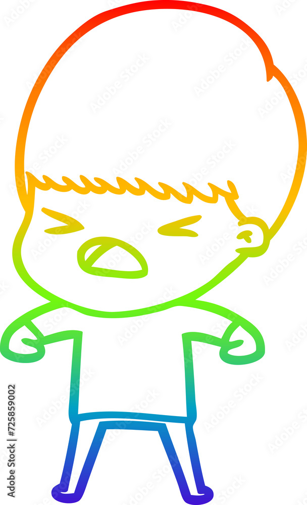 rainbow gradient line drawing cartoon stressed man rainbow gradient line drawing cartoon stressed man