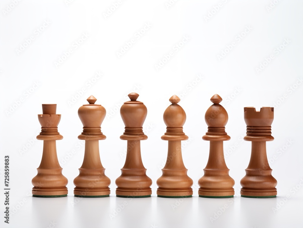 Wooden Chess Set Strategy and Intelligence Isolated on White Background AI Generated Wooden Chess Set Strategy and Intelligence Isolated on White Background AI Generated