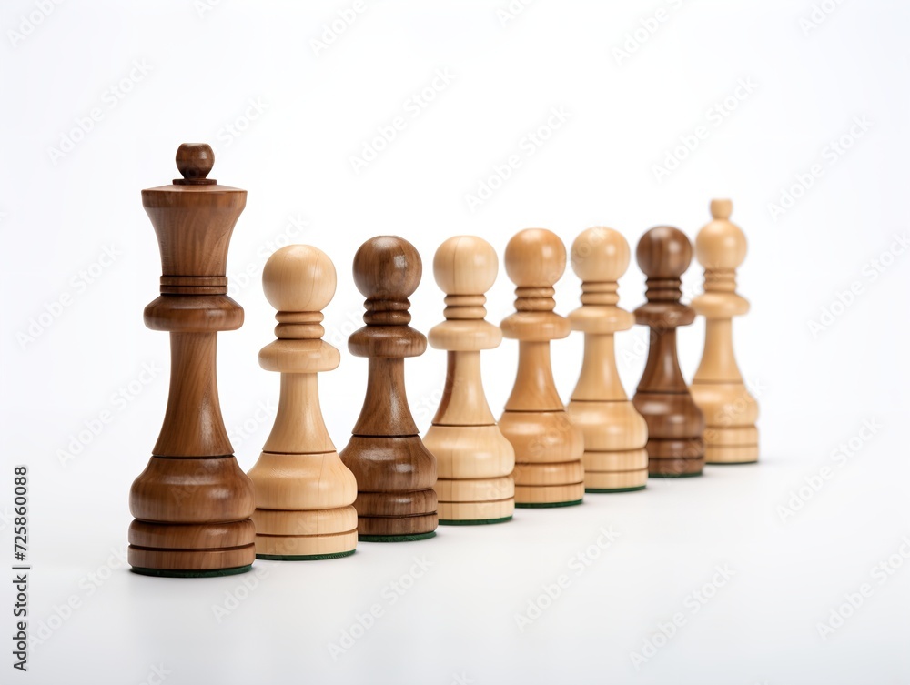 Wooden Chess Set Strategy and Intelligence Isolated on White Background AI Generated Wooden Chess Set Strategy and Intelligence Isolated on White Background AI Generated