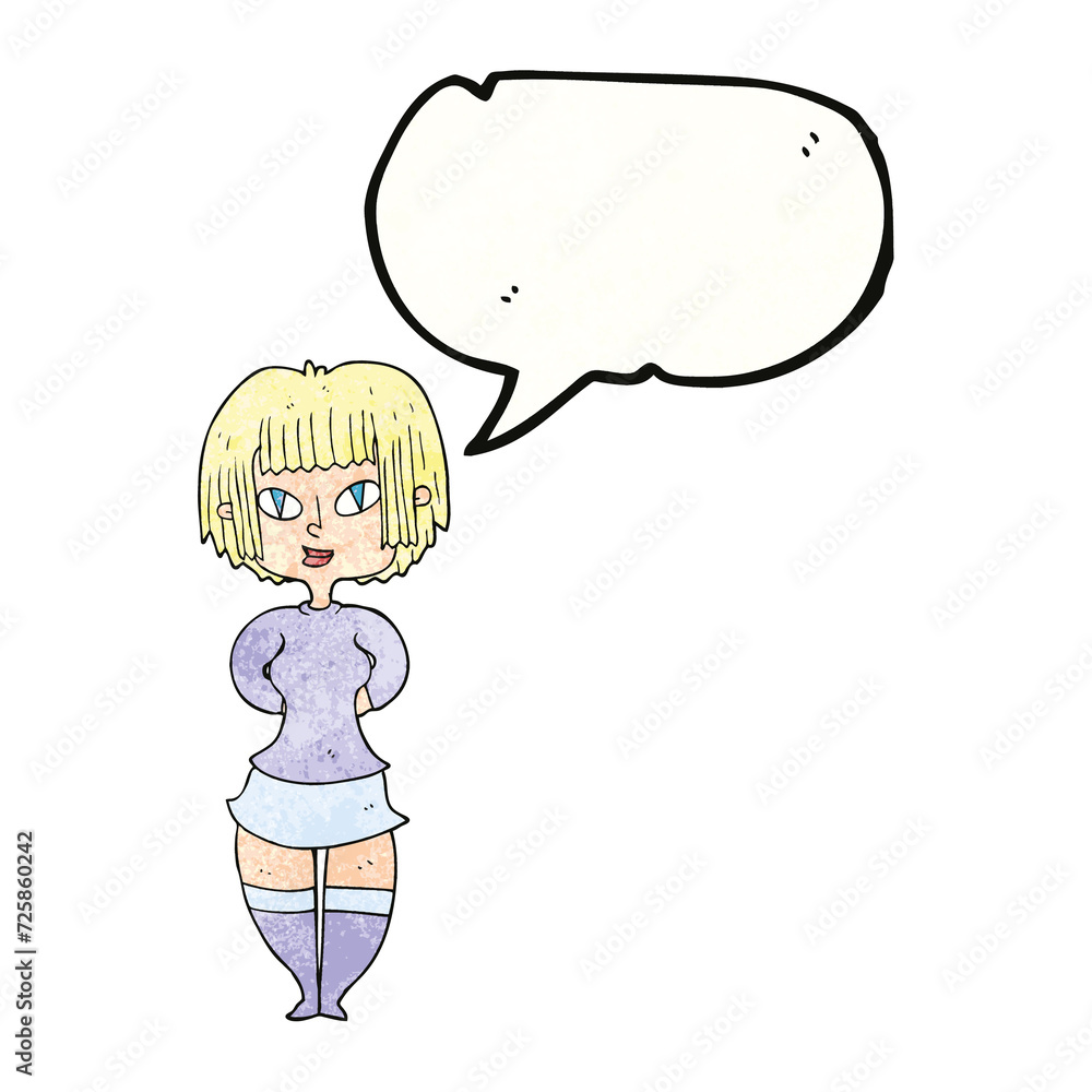 speech bubble textured cartoon happy woman speech bubble textured cartoon happy woman