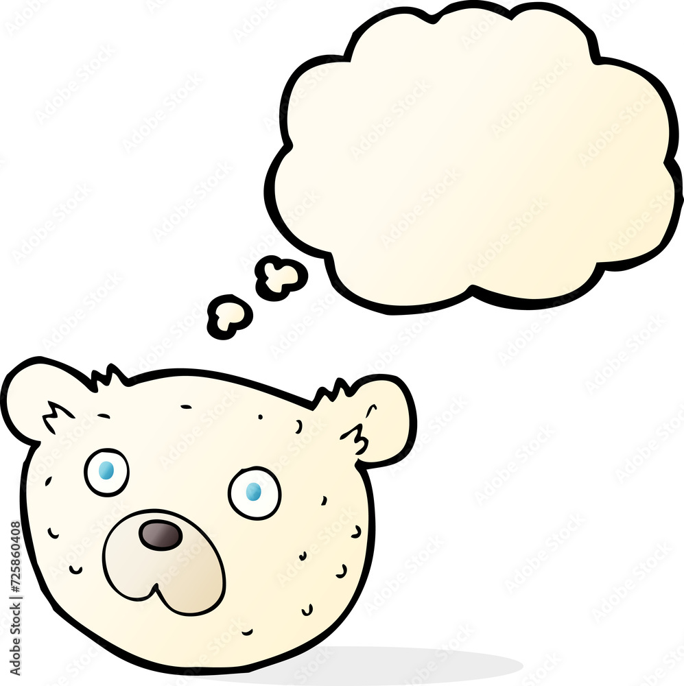 cartoon polar bear with thought bubble cartoon polar bear with thought bubble