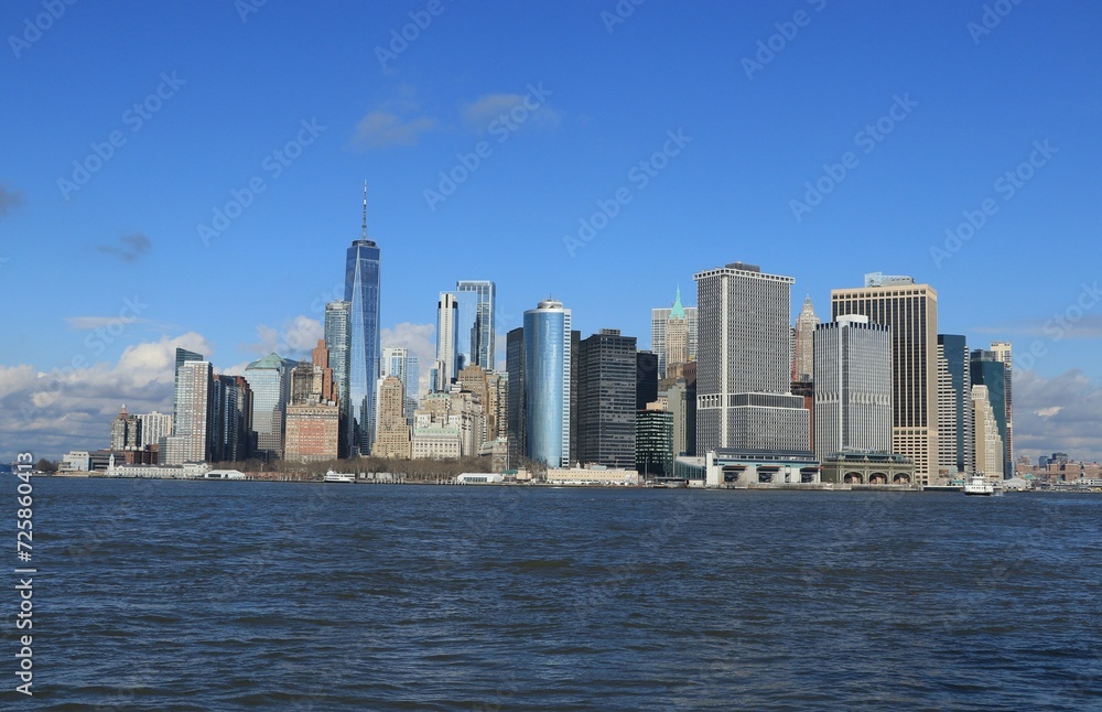 governors island view on lower manhattan, freedom tower,wtc