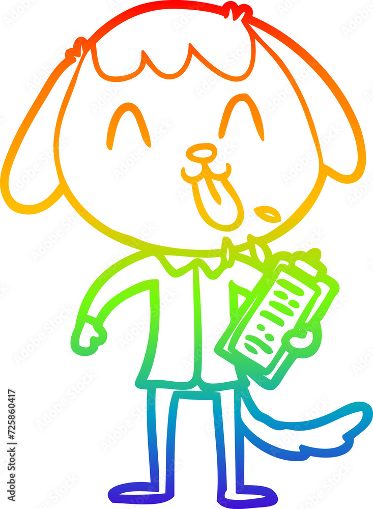 rainbow gradient line drawing cute cartoon dog rainbow gradient line drawing cute cartoon dog