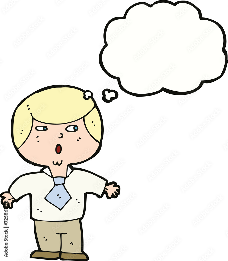 cartoon shocked boy with thought bubble cartoon shocked boy with thought bubble