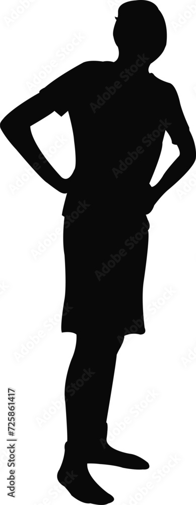 a boy body silhouette vector