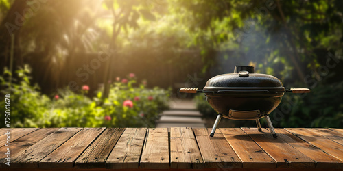 BBq grill in the back yard background