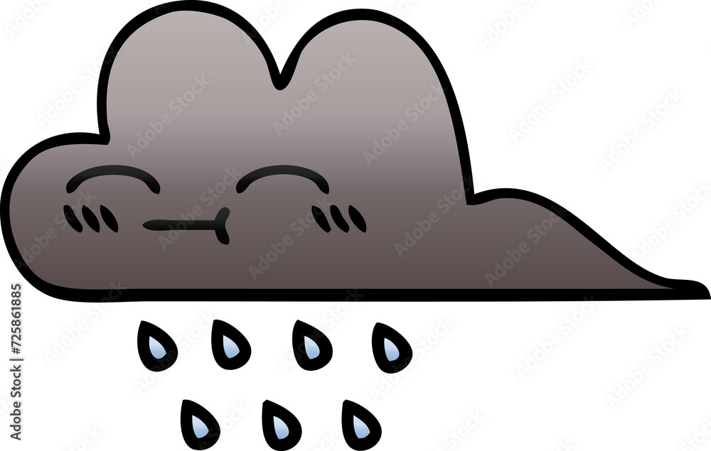 gradient shaded cartoon storm rain cloud gradient shaded cartoon storm rain cloud