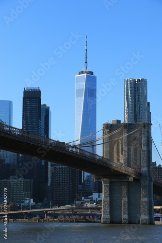 Brooklyn bridge and freedomtower  world trade center