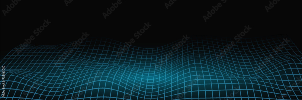 Fototapeta premium Abstract digital particle wave. Futuristic point wave. technology background. vector