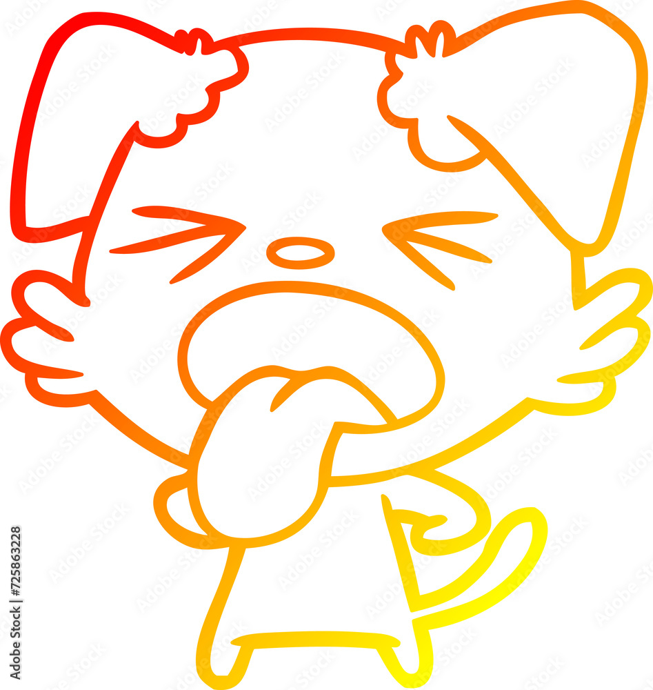 warm gradient line drawing cartoon disgusted dog warm gradient line drawing cartoon disgusted dog